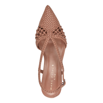 Marc Fisher Reagan Woven Leather Pump - Natural Leather