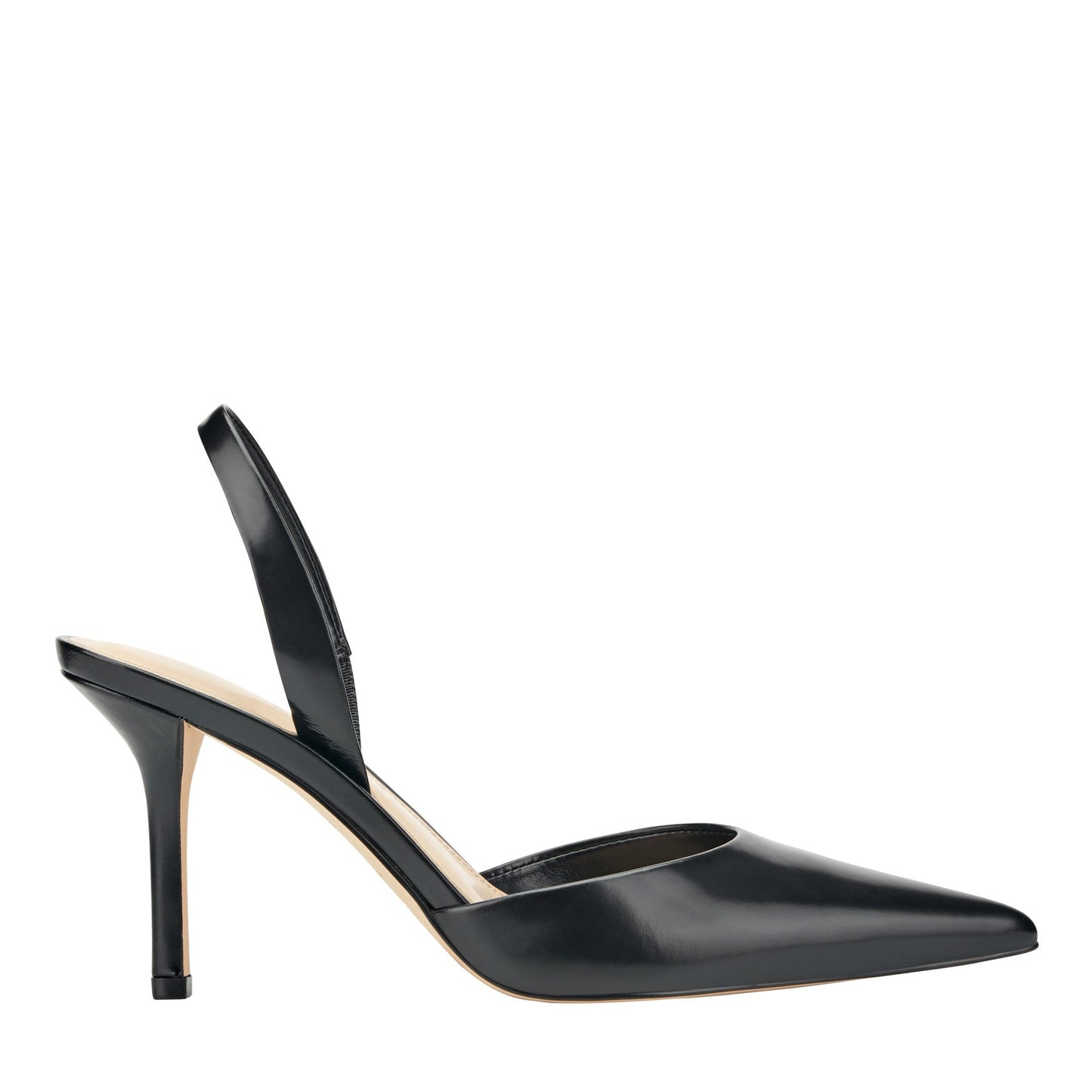 Marc Fisher Noland Leather Slingback Pump - Black Leather