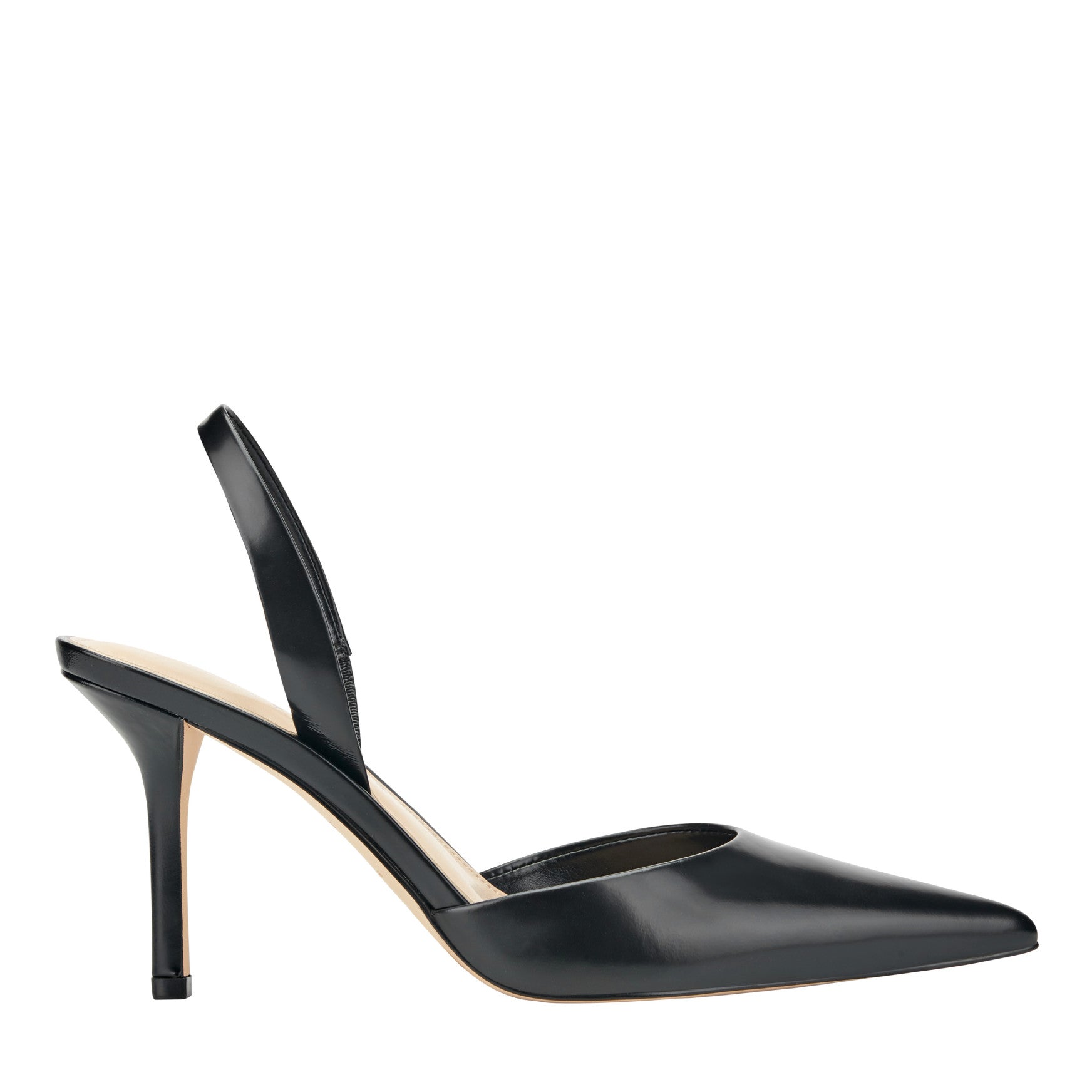 Marc Fisher Noland Leather Slingback Pump - Black Leather