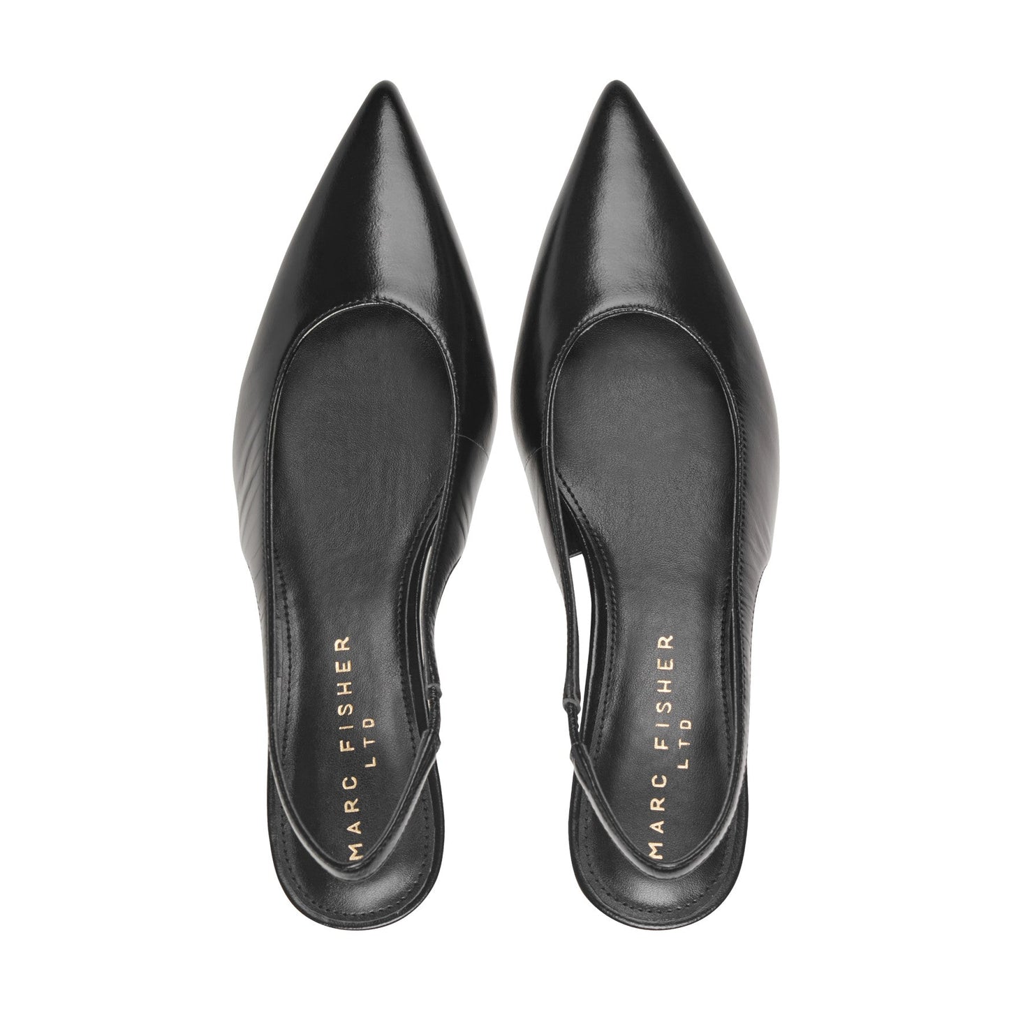 Marc Fisher Taten Leather Wedge Slingback Pump - Black Leather