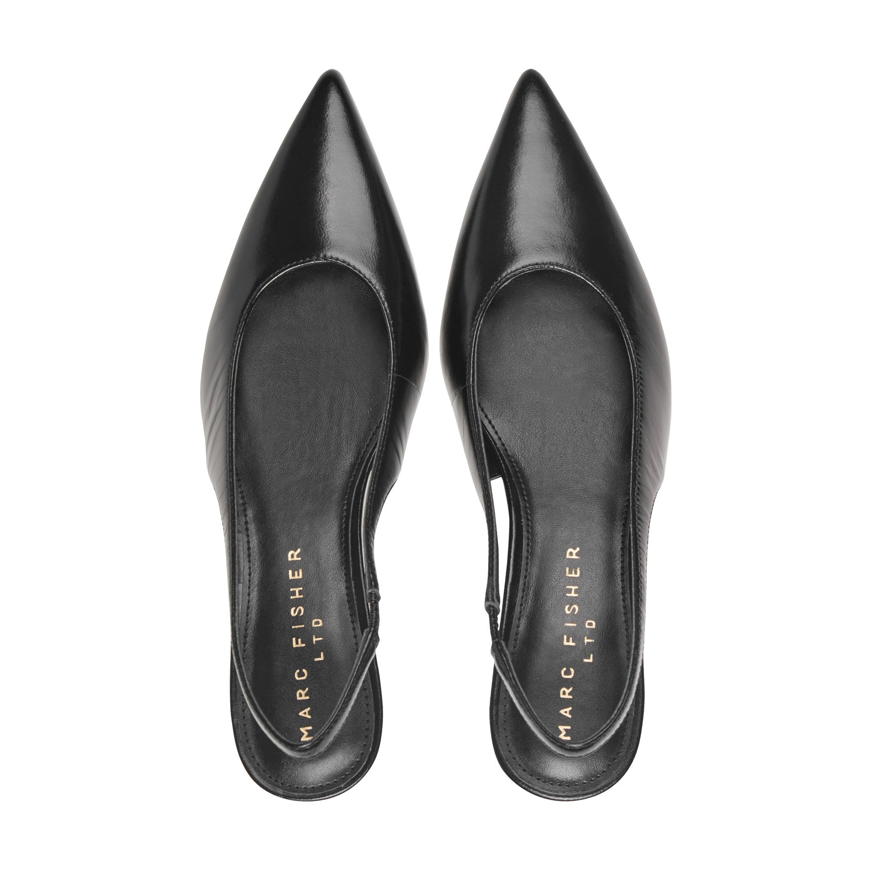 Marc Fisher Taten Leather Wedge Slingback Pump - Black Leather