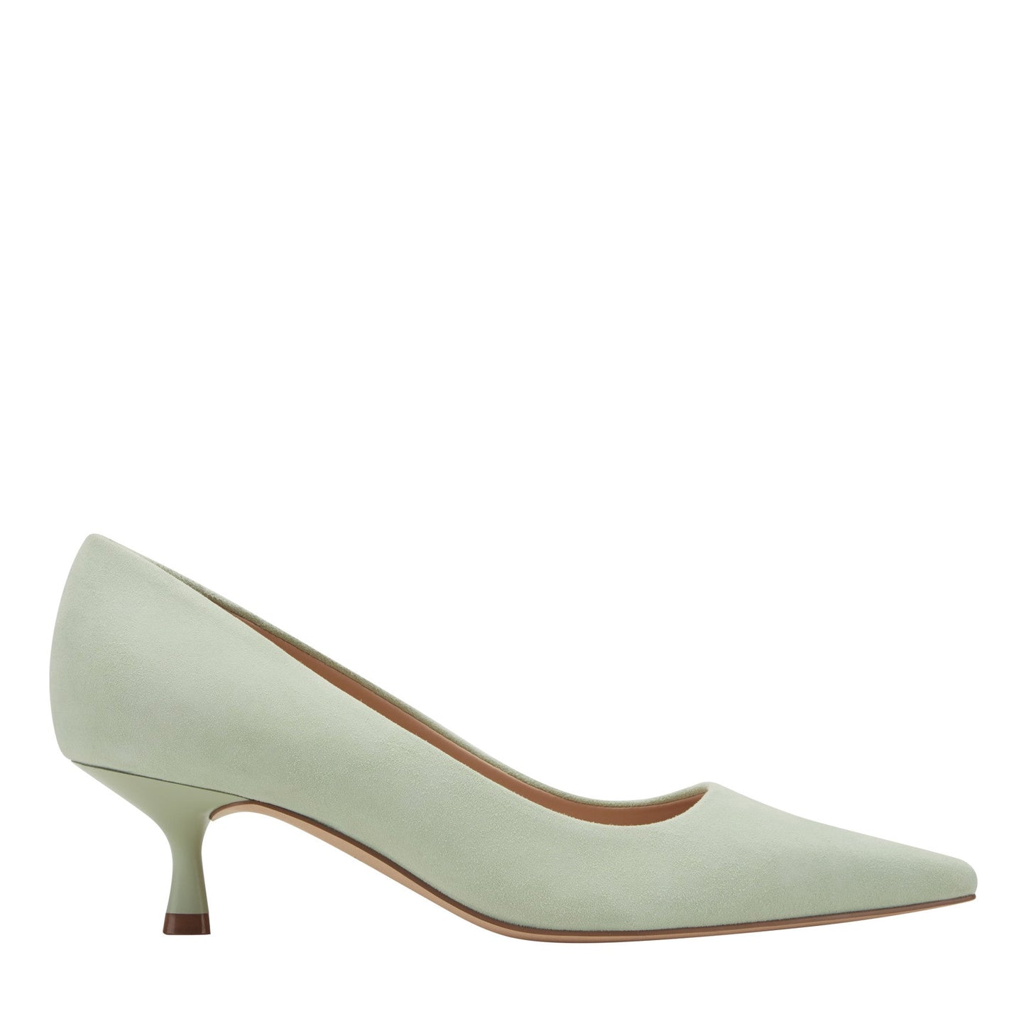 Marc Fisher Calynna Leather Kitten Heel Pump - Mint Suede
