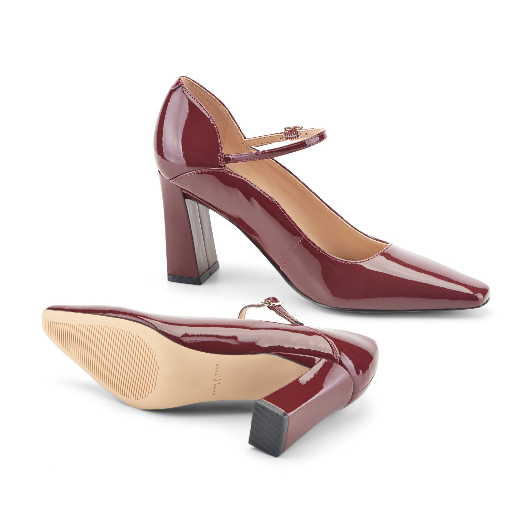 Marc Fisher Genevie Mary Jane Pump - Red Patent Leather