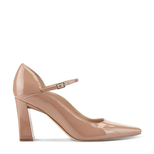 Marc Fisher Genevie Mary Jane Pump - Nude Patent Leather