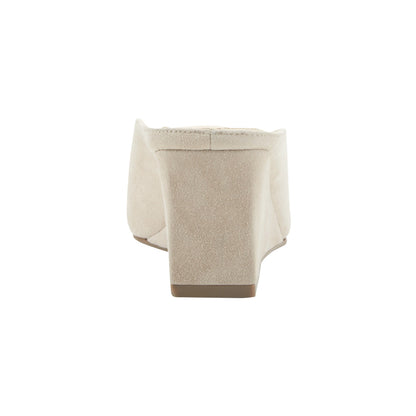 Marc Fisher Malley Leather Wedge Mule - Natural Suede