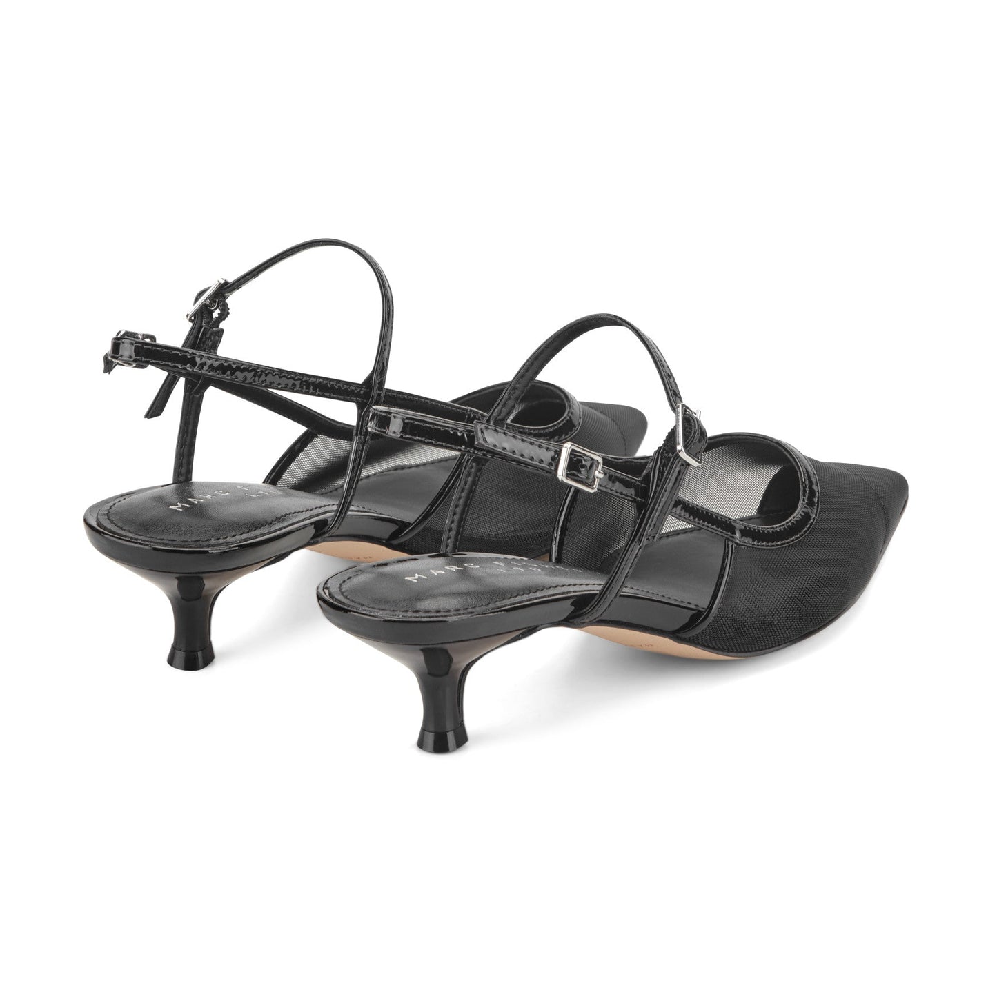 Marc Fisher Ceddy Kitten Heel Slingback Pump - Black Mesh