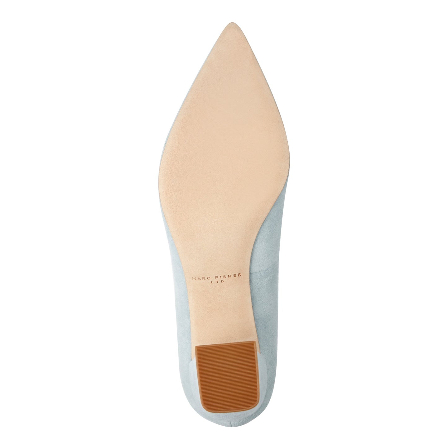Marc Fisher Zala Block Heel Pointy Toe Pump - Light Blue Suede