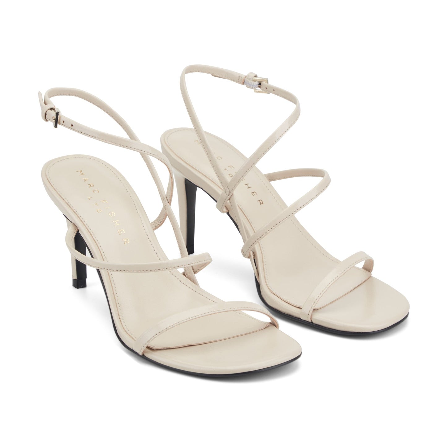 Marc Fisher Denzi Strappy Leather Sandal - Ivory Leather