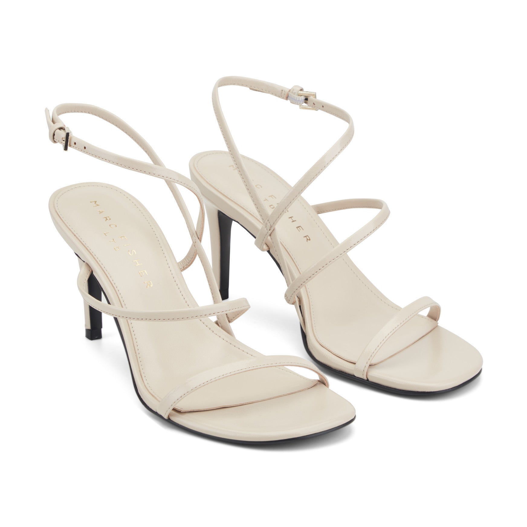 Marc Fisher Denzi Strappy Leather Sandal - Ivory Leather