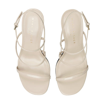 Marc Fisher Denzi Strappy Leather Sandal - Ivory Leather