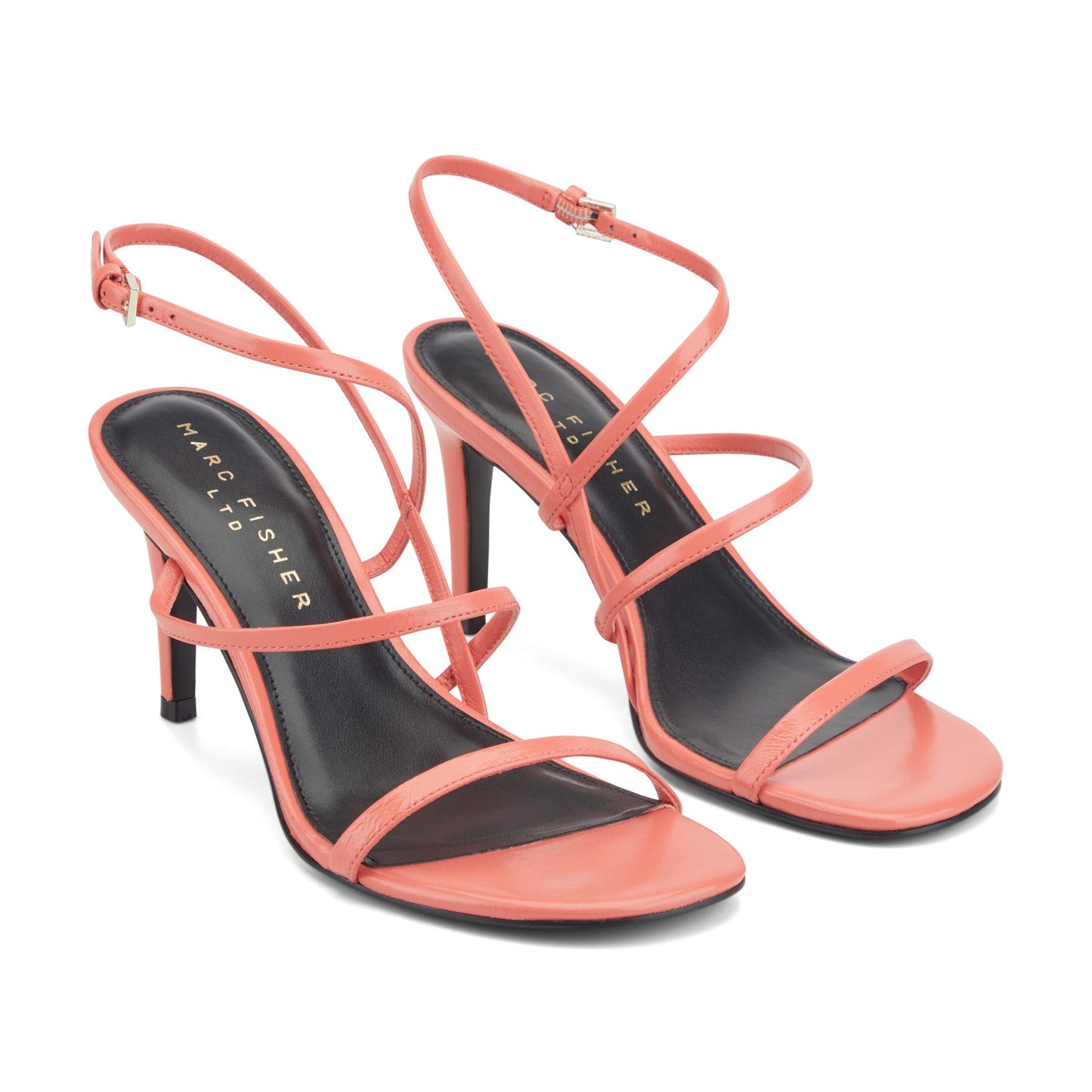 Marc Fisher Denzi Strappy Leather Sandal - Coral Leather