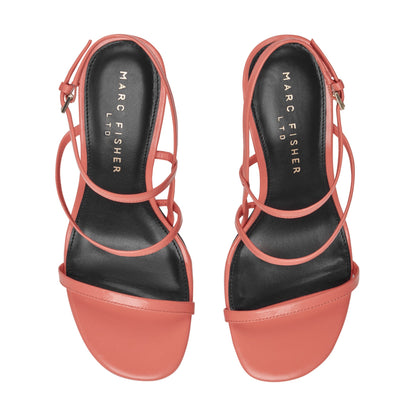 Marc Fisher Denzi Strappy Leather Sandal - Coral Leather