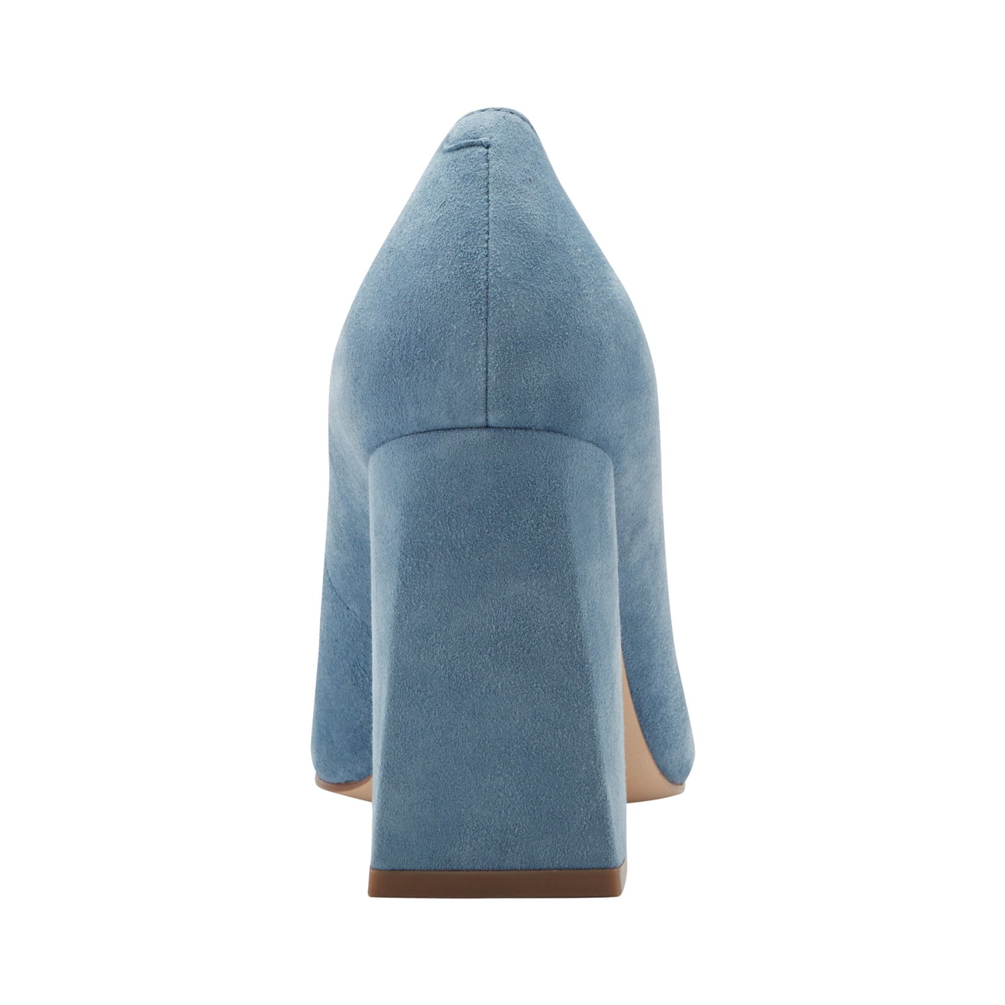 Marc Fisher Minny Leather Block Heel Pump - Blue Suede