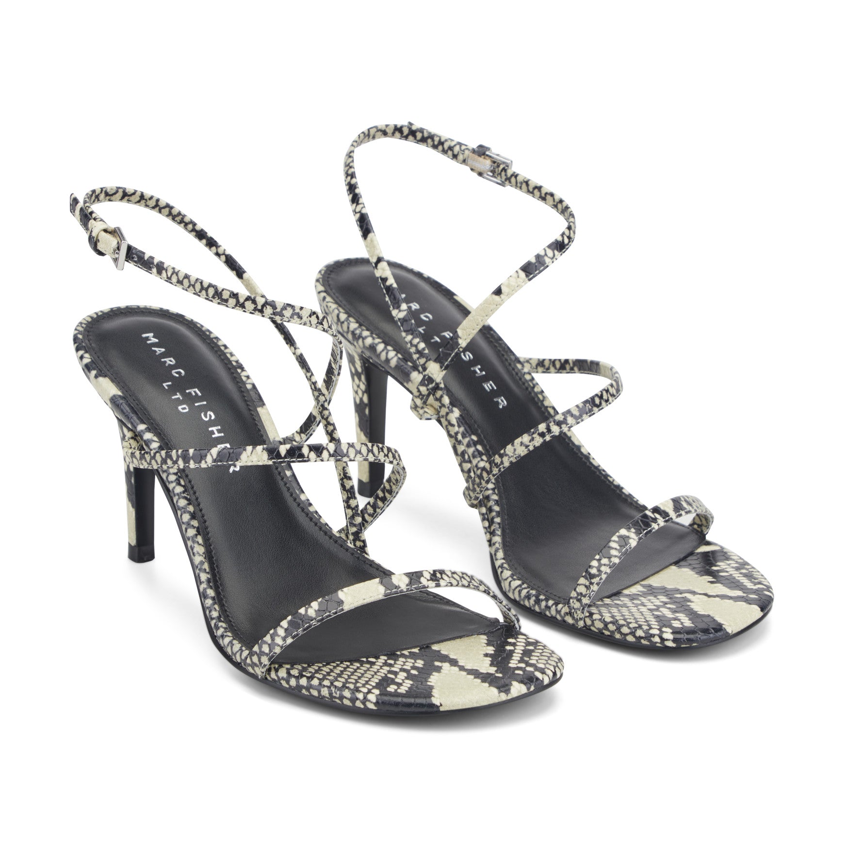 Marc Fisher Denzi Strappy Leather Sandal - Snake Printed Leather
