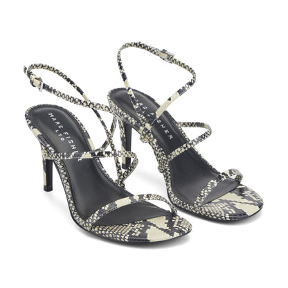 Marc Fisher Denzi Strappy Leather Sandal - Snake Printed Leather