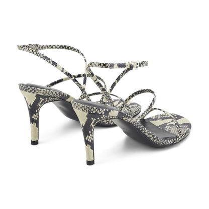 Marc Fisher Denzi Strappy Leather Sandal - Snake Printed Leather