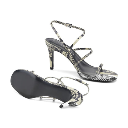 Marc Fisher Denzi Strappy Leather Sandal - Snake Printed Leather