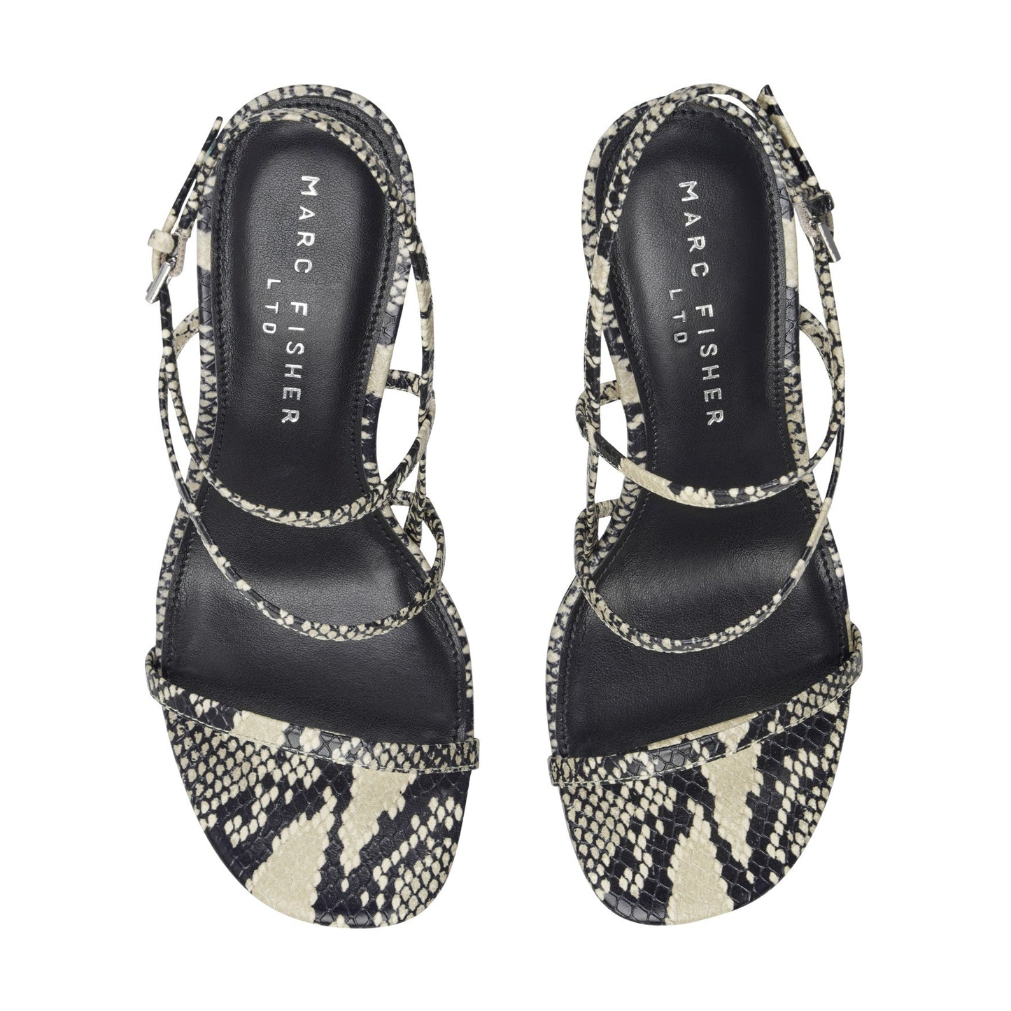 Marc Fisher Denzi Strappy Leather Sandal - Snake Printed Leather