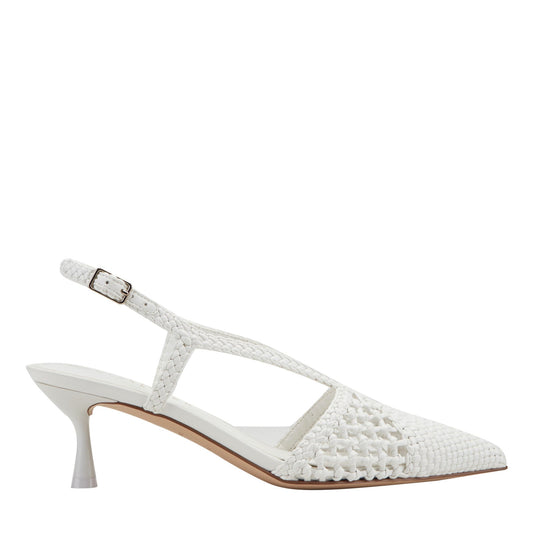 Marc Fisher Reagan Woven Leather Pump - White Leather