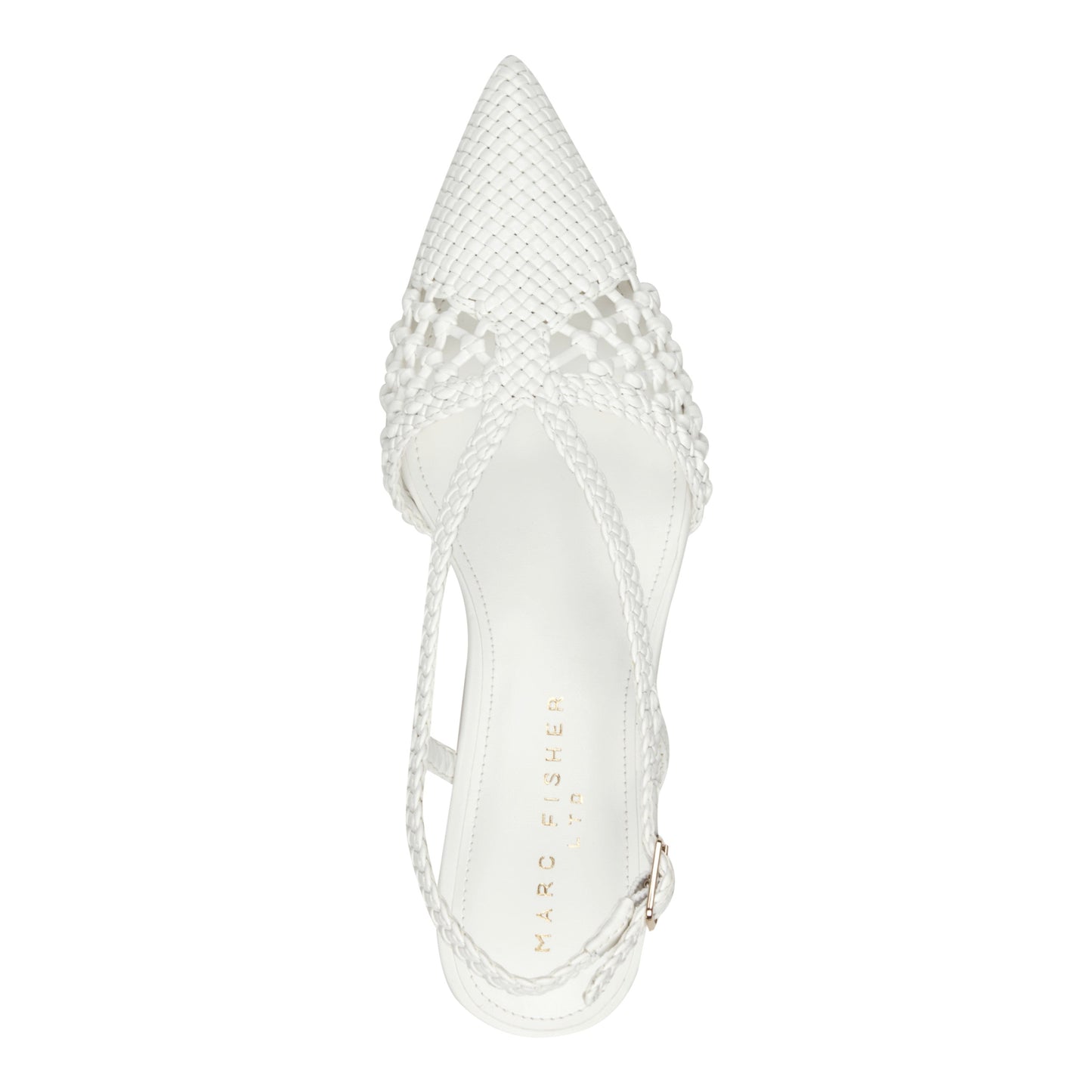 Marc Fisher Reagan Woven Leather Pump - White Leather