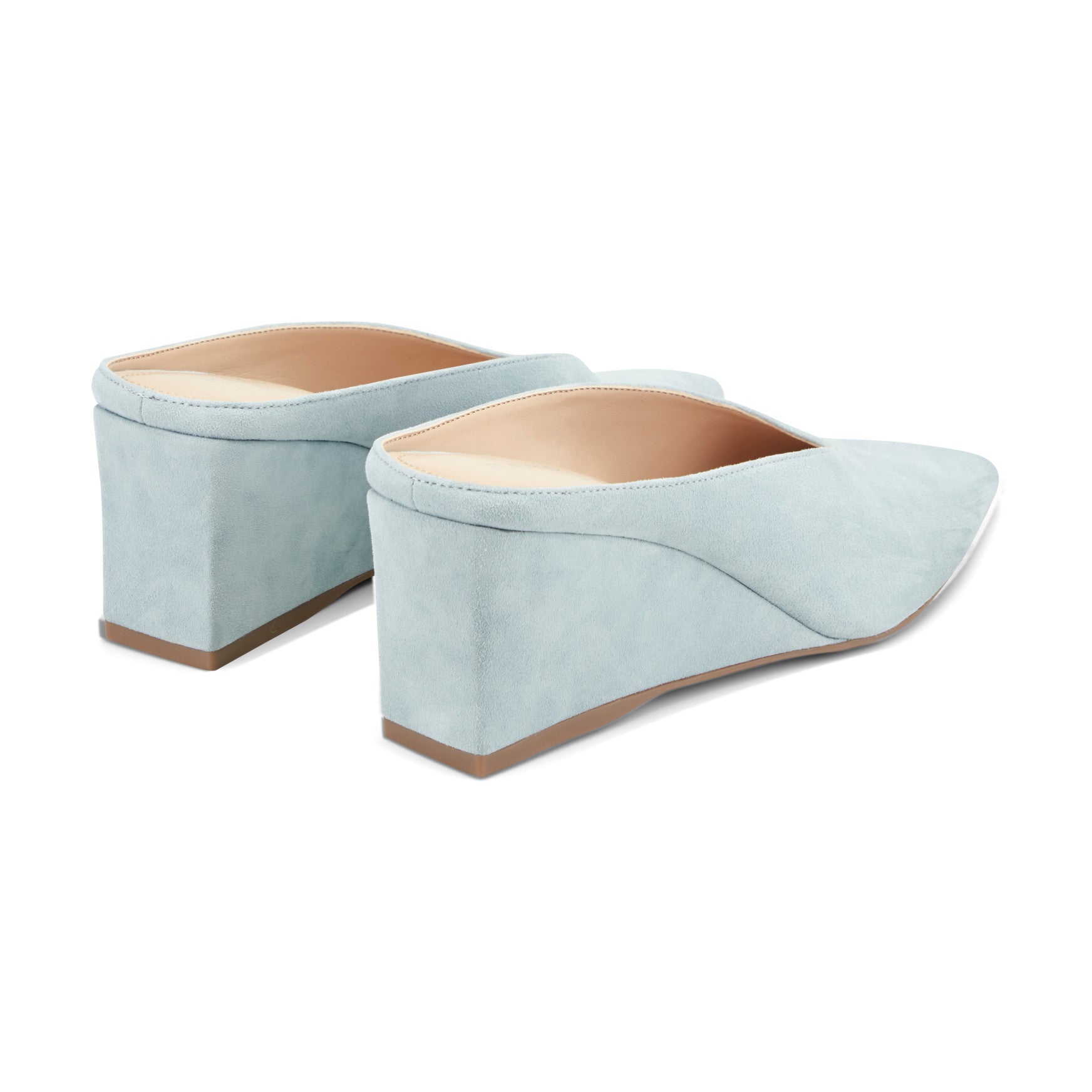 Marc Fisher Malley Leather Wedge Mule - Blue Suede