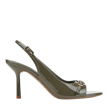 Marc Fisher Paza Peep Toe Pump - Dark Green Patent