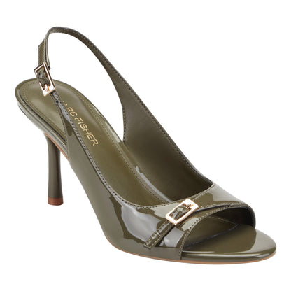 Marc Fisher Paza Peep Toe Pump - Dark Green Patent