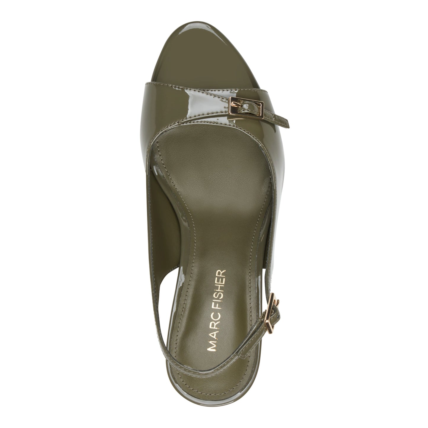 Marc Fisher Paza Peep Toe Pump - Dark Green Patent