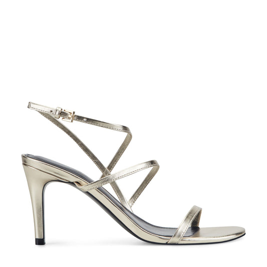 Marc Fisher Denzi Strappy Leather Sandal - Platino Leather