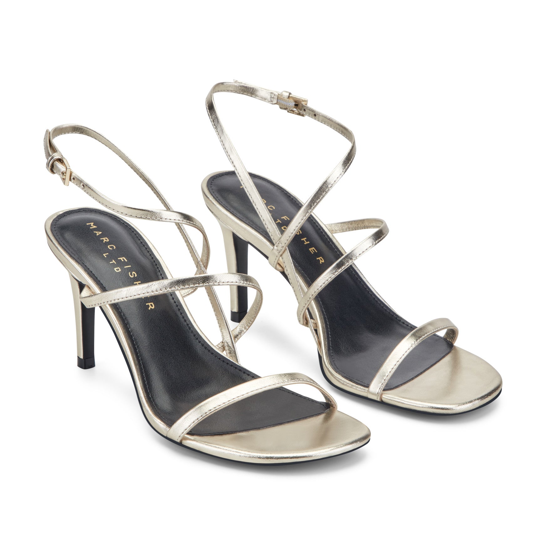 Marc Fisher Denzi Strappy Leather Sandal - Platino Leather