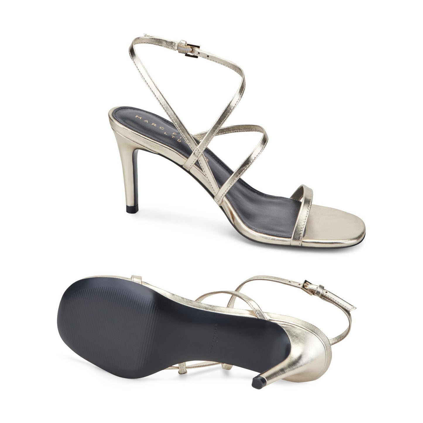 Marc Fisher Denzi Strappy Leather Sandal - Platino Leather