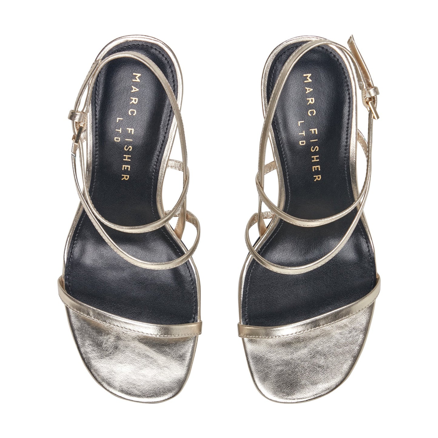 Marc Fisher Denzi Strappy Leather Sandal - Platino Leather