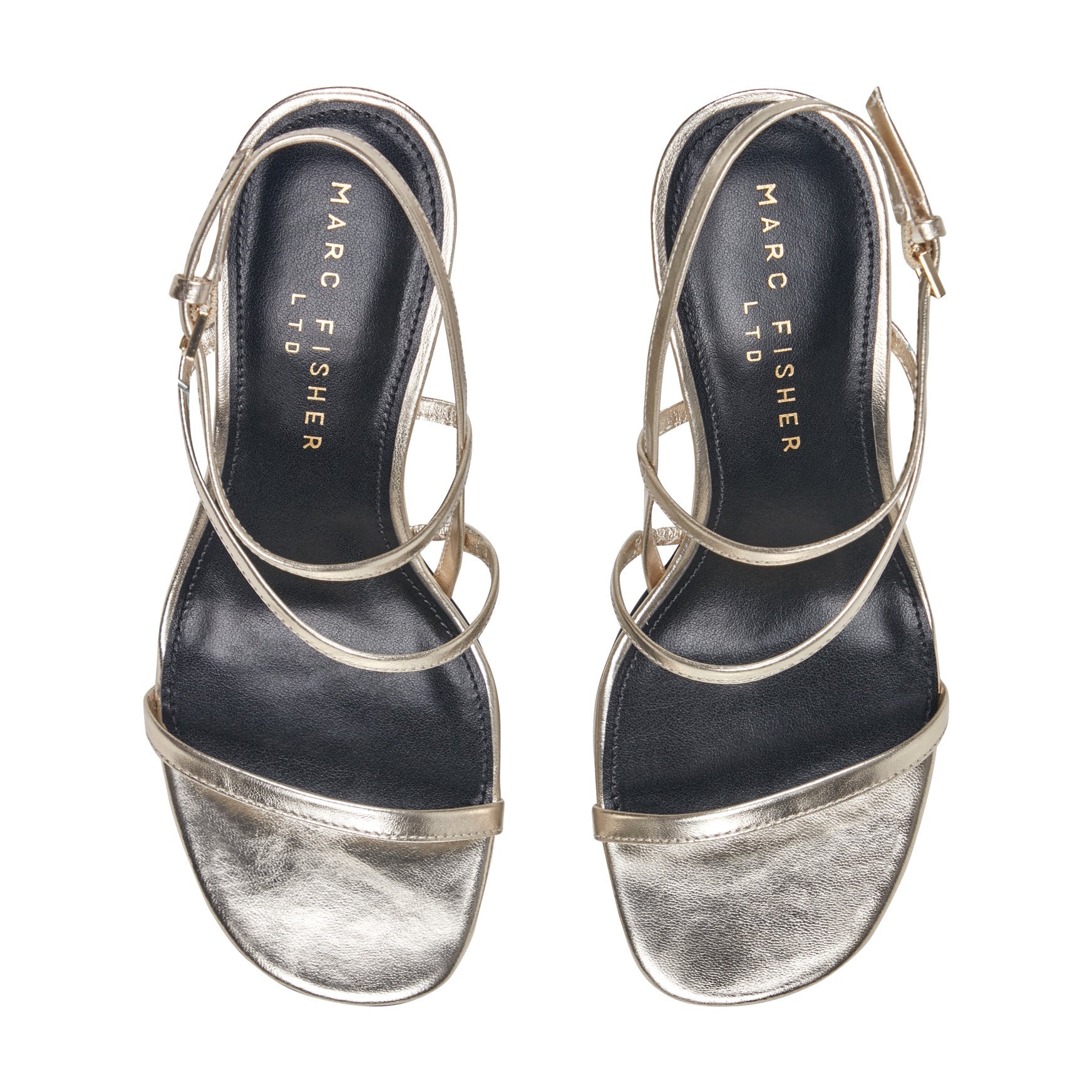 Marc Fisher Denzi Strappy Leather Sandal - Platino Leather