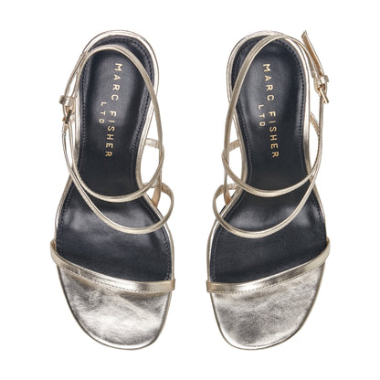 Marc Fisher Denzi Strappy Leather Sandal - Platino Leather