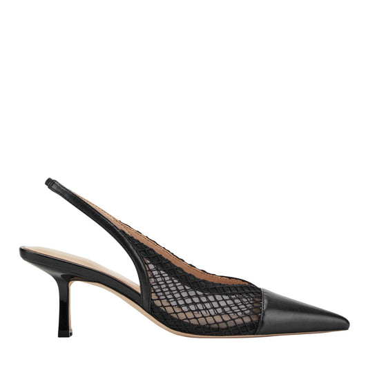 Marc Fisher Gipsi Mesh Slingback Kitten Heel Pump - Black Mesh