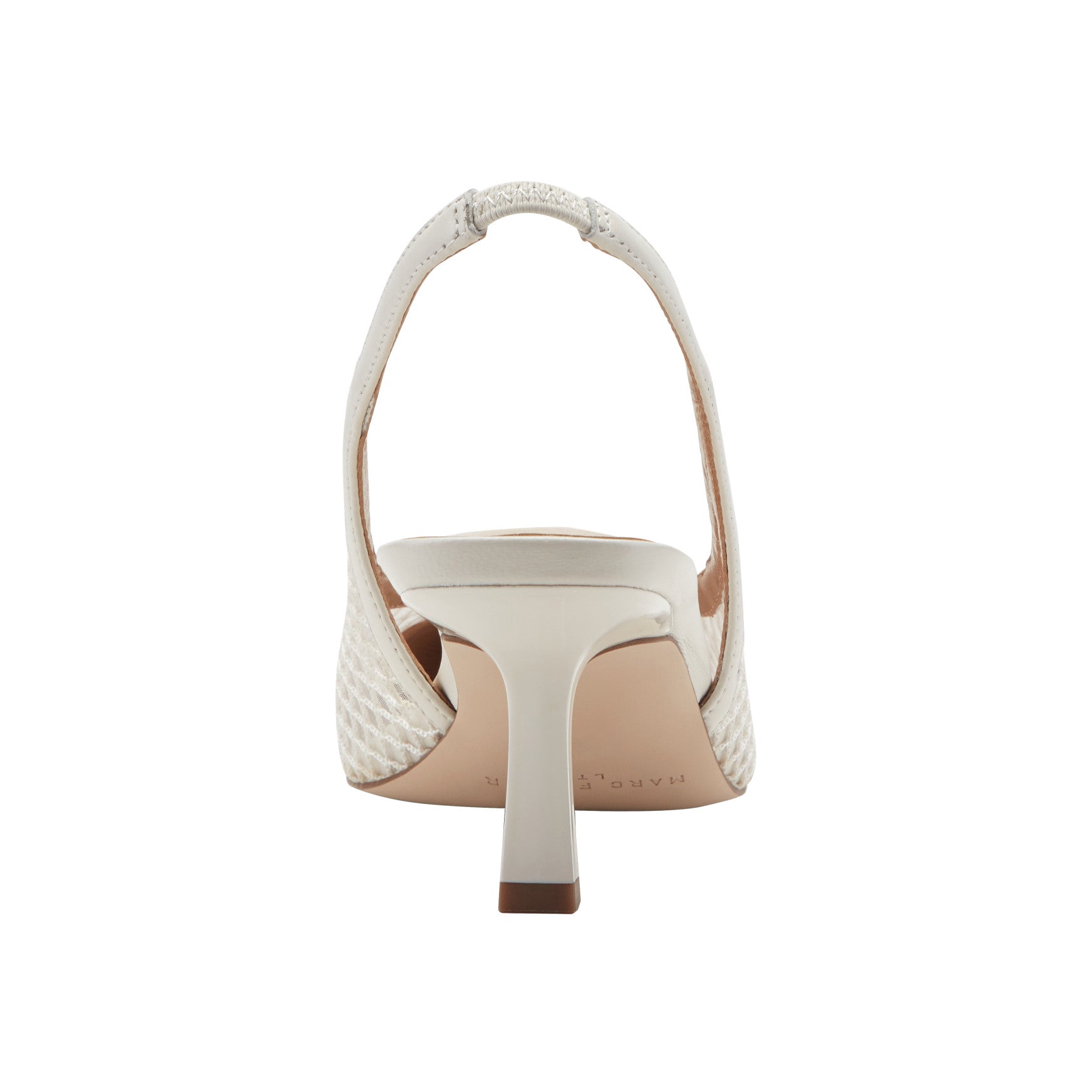 Marc Fisher Gipsi Mesh Slingback Kitten Heel Pump - Ivory Mesh