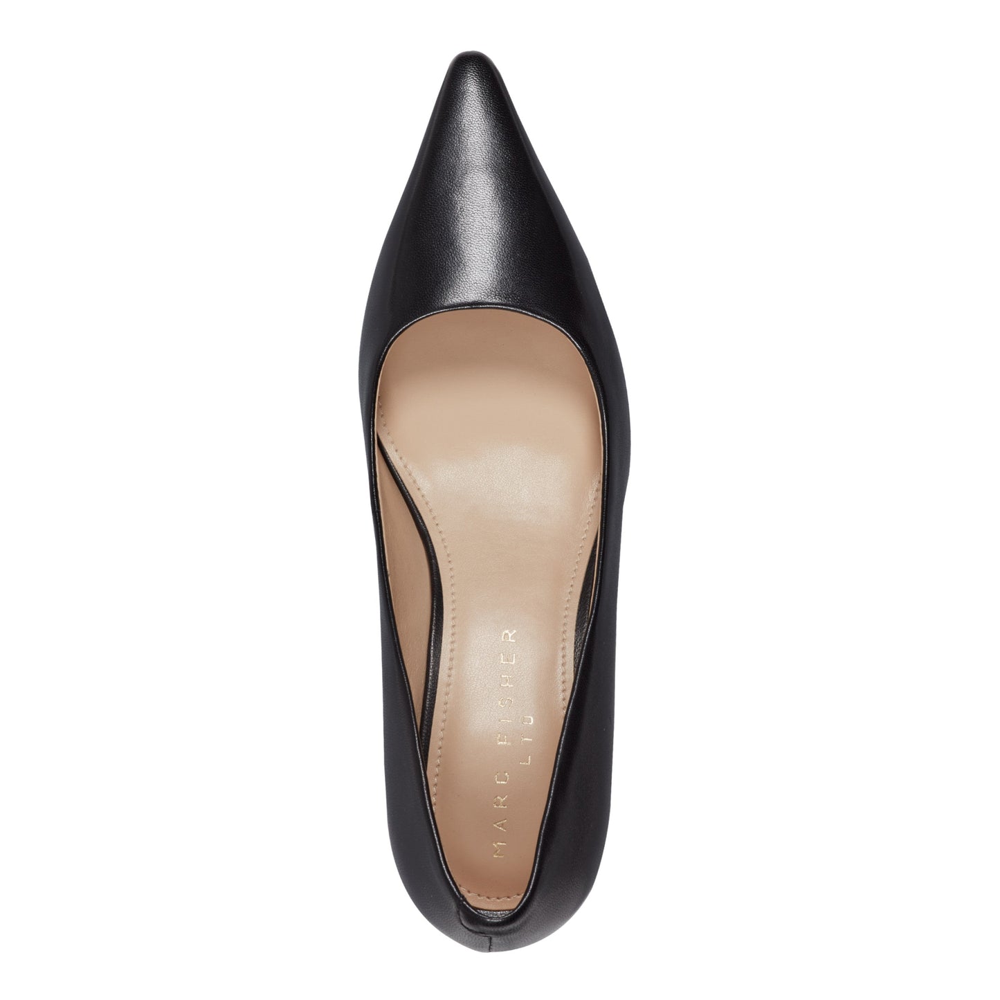 Marc Fisher Calynna Leather Kitten Heel Pump - Black Leather