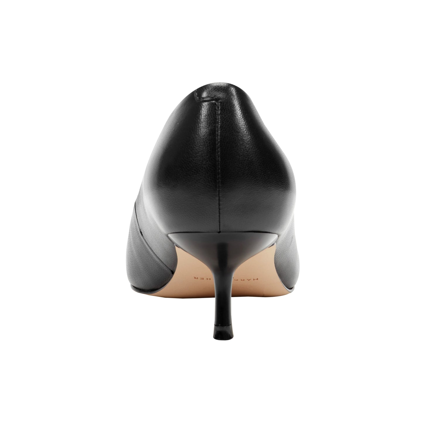 Marc Fisher Calynna Leather Kitten Heel Pump - Black Leather