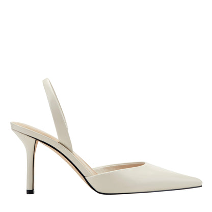 Marc Fisher Noland Leather Slingback Pump - Cream Leather