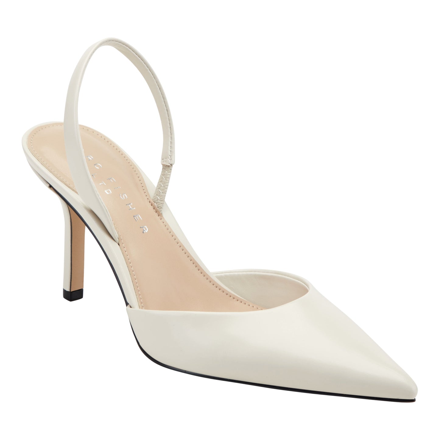 Marc Fisher Noland Leather Slingback Pump - Cream Leather