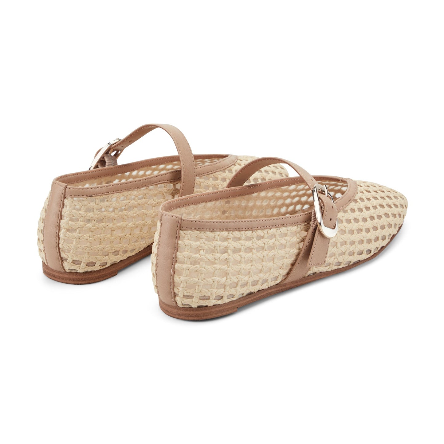 Marc Fisher Godea Mary Jane Ballet Flat - Light Natural Raffia
