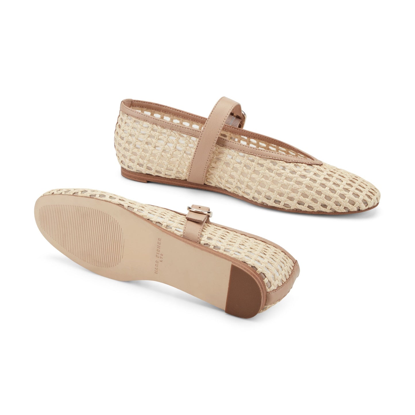 Marc Fisher Godea Mary Jane Ballet Flat - Light Natural Raffia