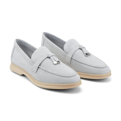 Marc Fisher Yanelli Casual Leather Loafer - Light Blue Suede