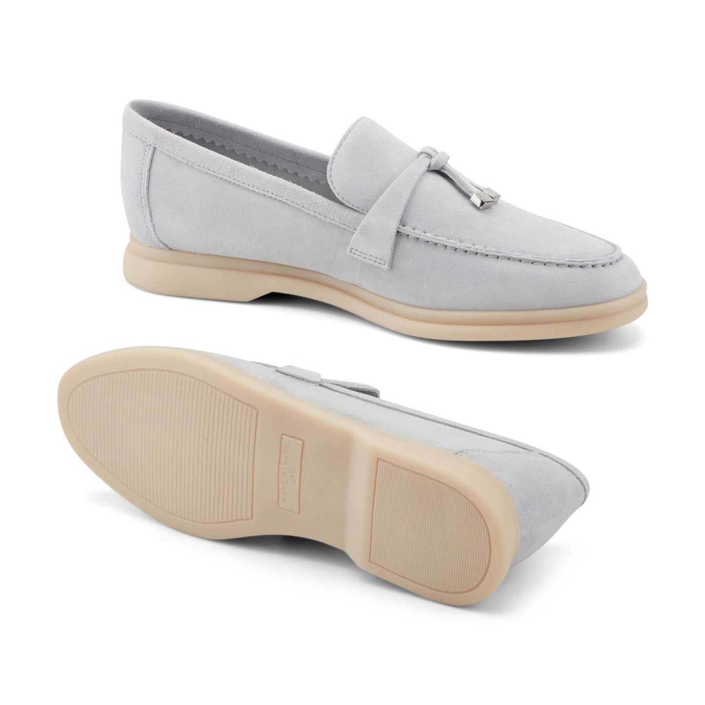 Marc Fisher Yanelli Casual Leather Loafer - Light Blue Suede