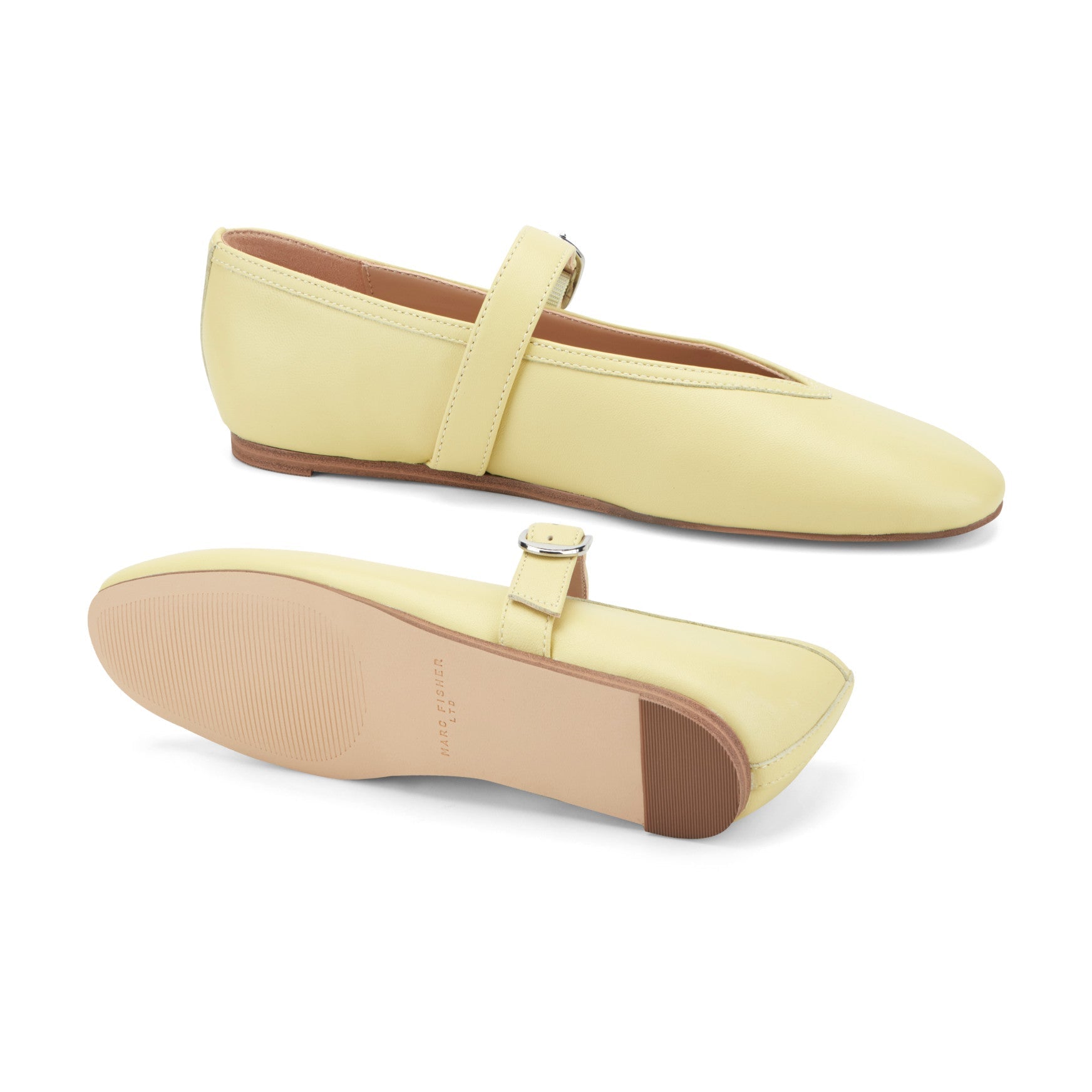 Marc Fisher Godea Mary Jane Ballet Flat - Yellow Leather
