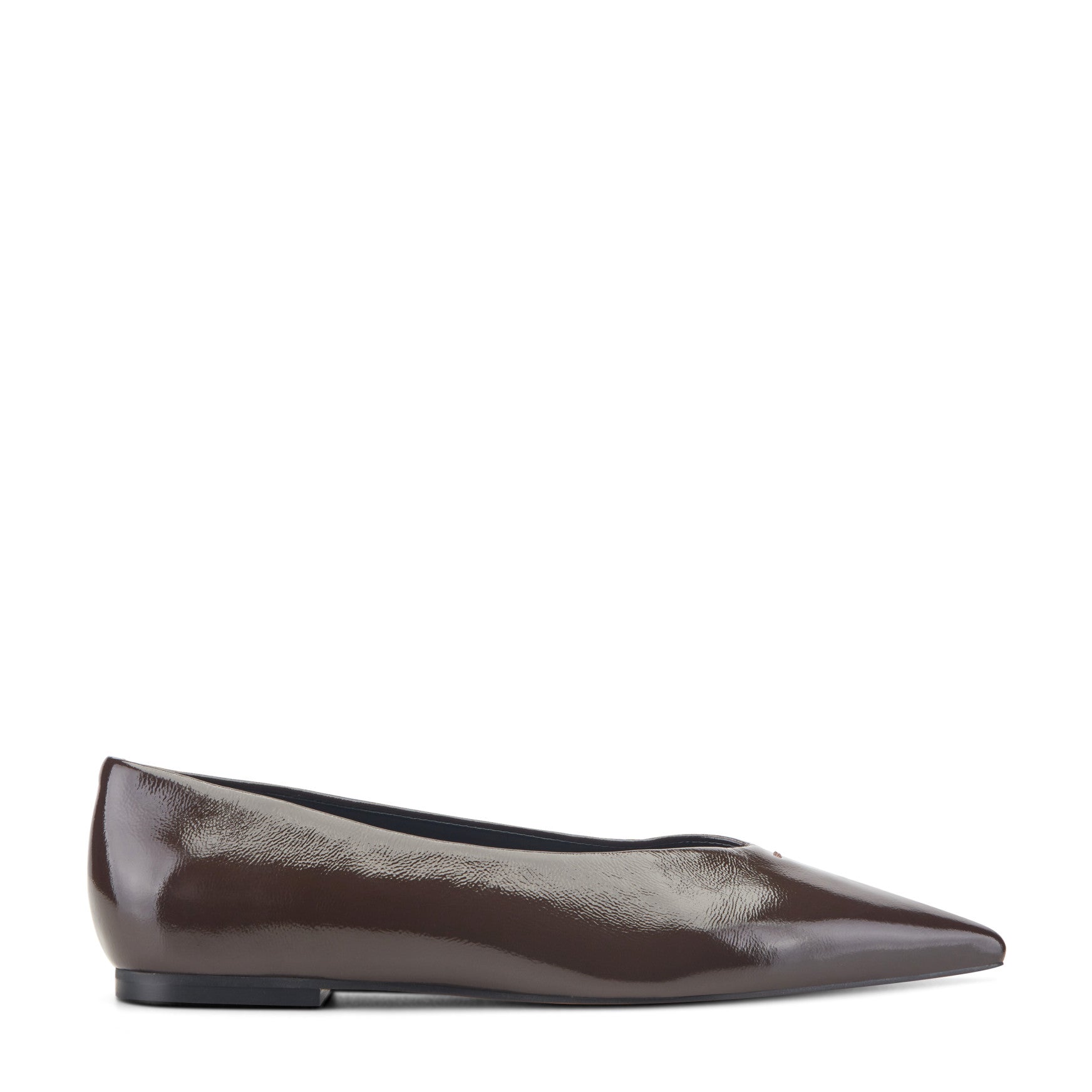 Marc Fisher Casee Leather Flat - Dark Brown Patent Leather