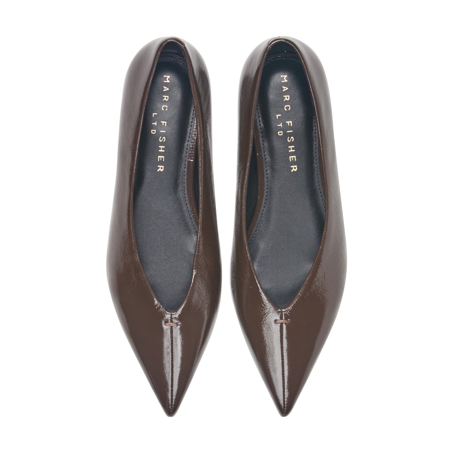 Marc Fisher Casee Leather Flat - Dark Brown Patent Leather