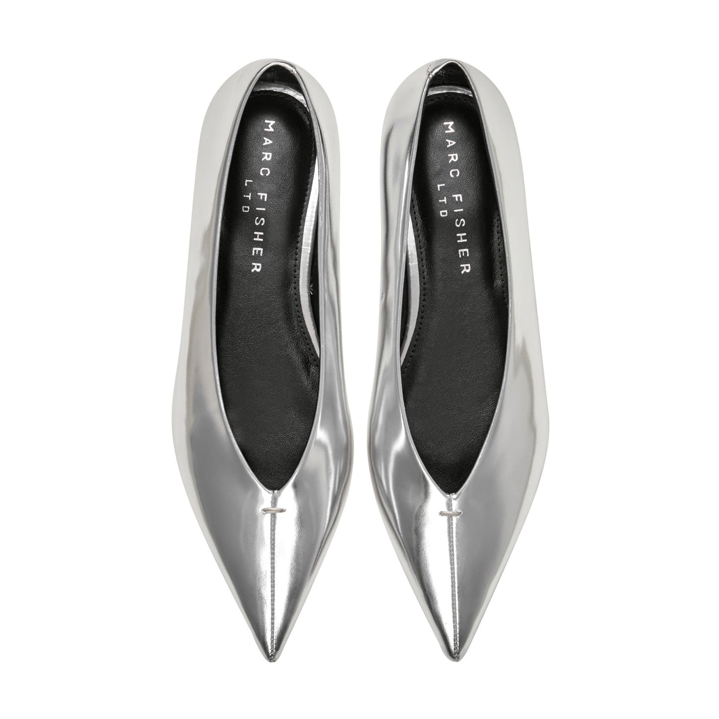 Marc Fisher Casee Leather Flat - Silver Metallic