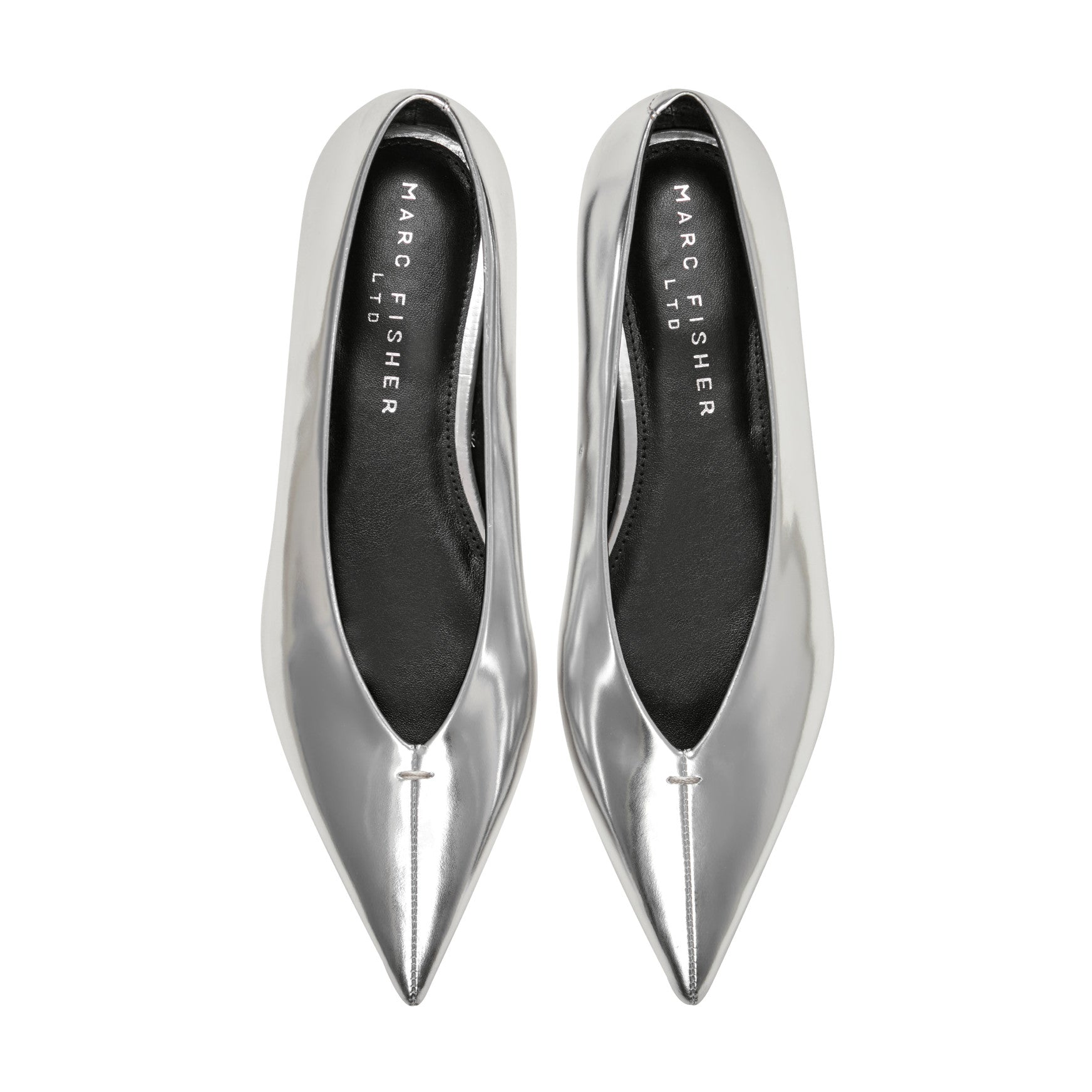 Marc Fisher Casee Leather Flat - Silver Metallic