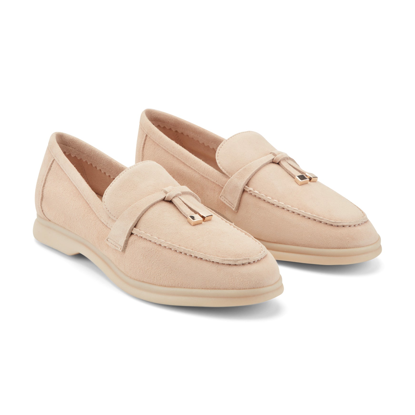 Marc Fisher Yanelli Casual Leather Loafer - Natural Suede